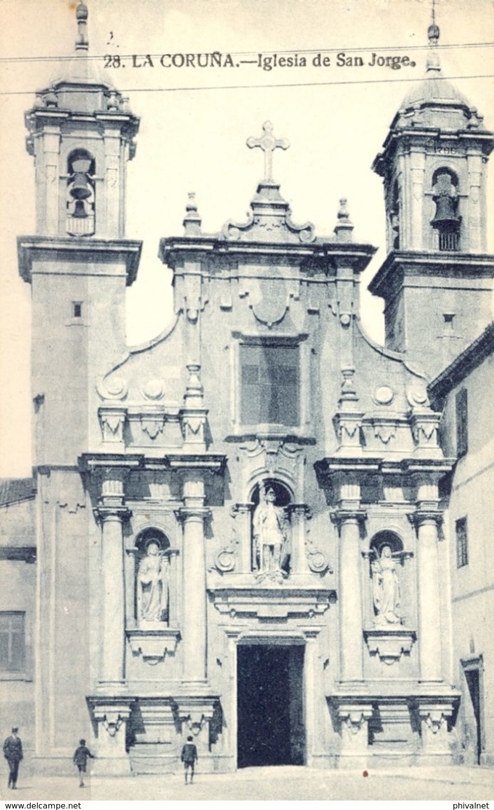 GALICIA , CORUÑA , IGLESIA DE SAN JORGE, TARJETA POSTAL NO CIRCULADA - La Coruña