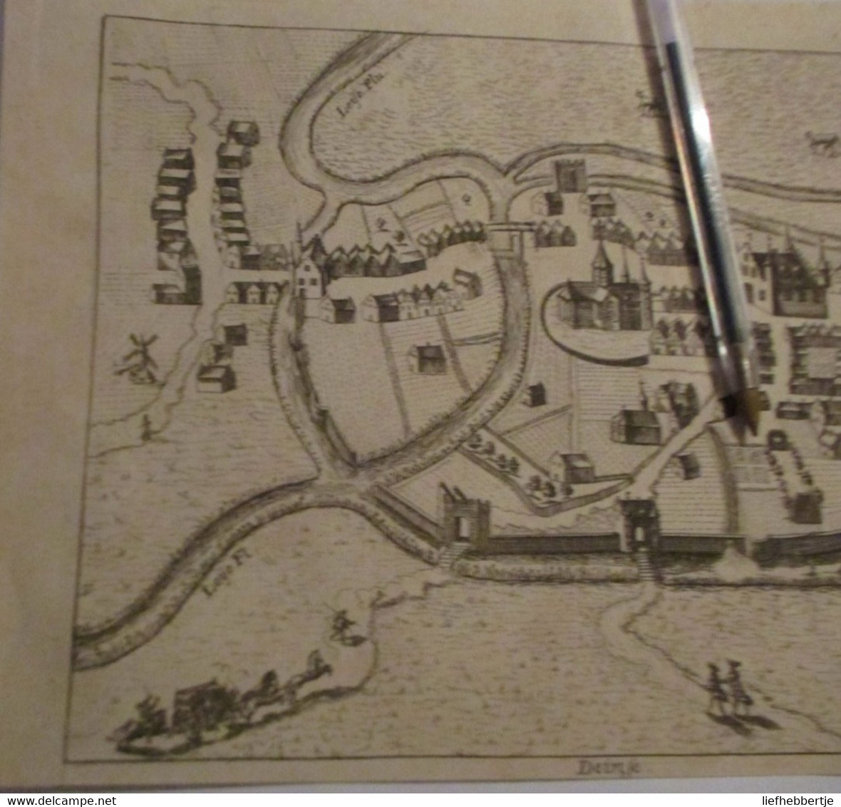 Deinze - Kaart Uit Sanderus 1735 - Cartes Topographiques