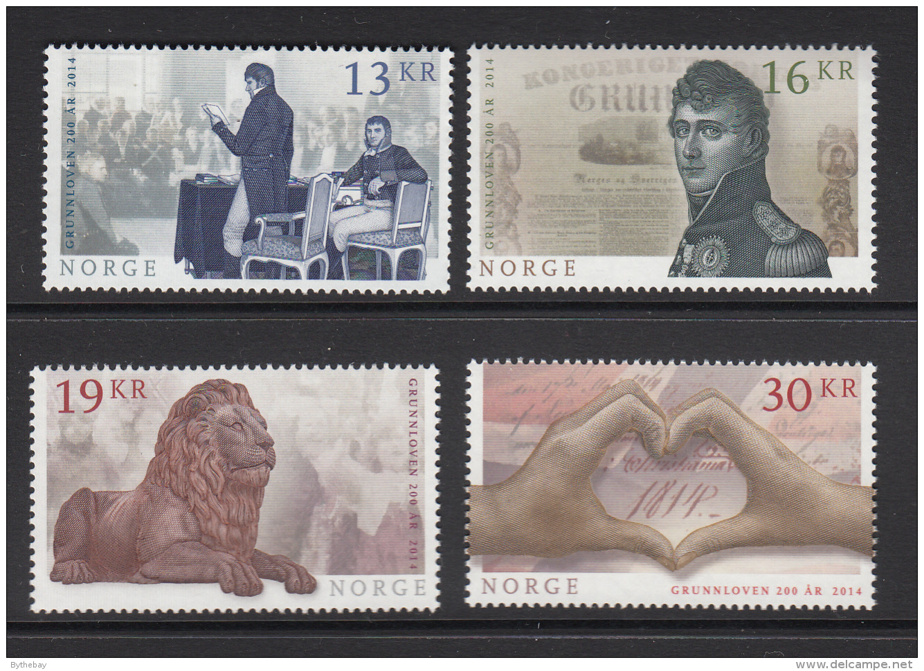 Norway 2014 Set Of 4 Norwegian Constitution 200 Years - Ongebruikt