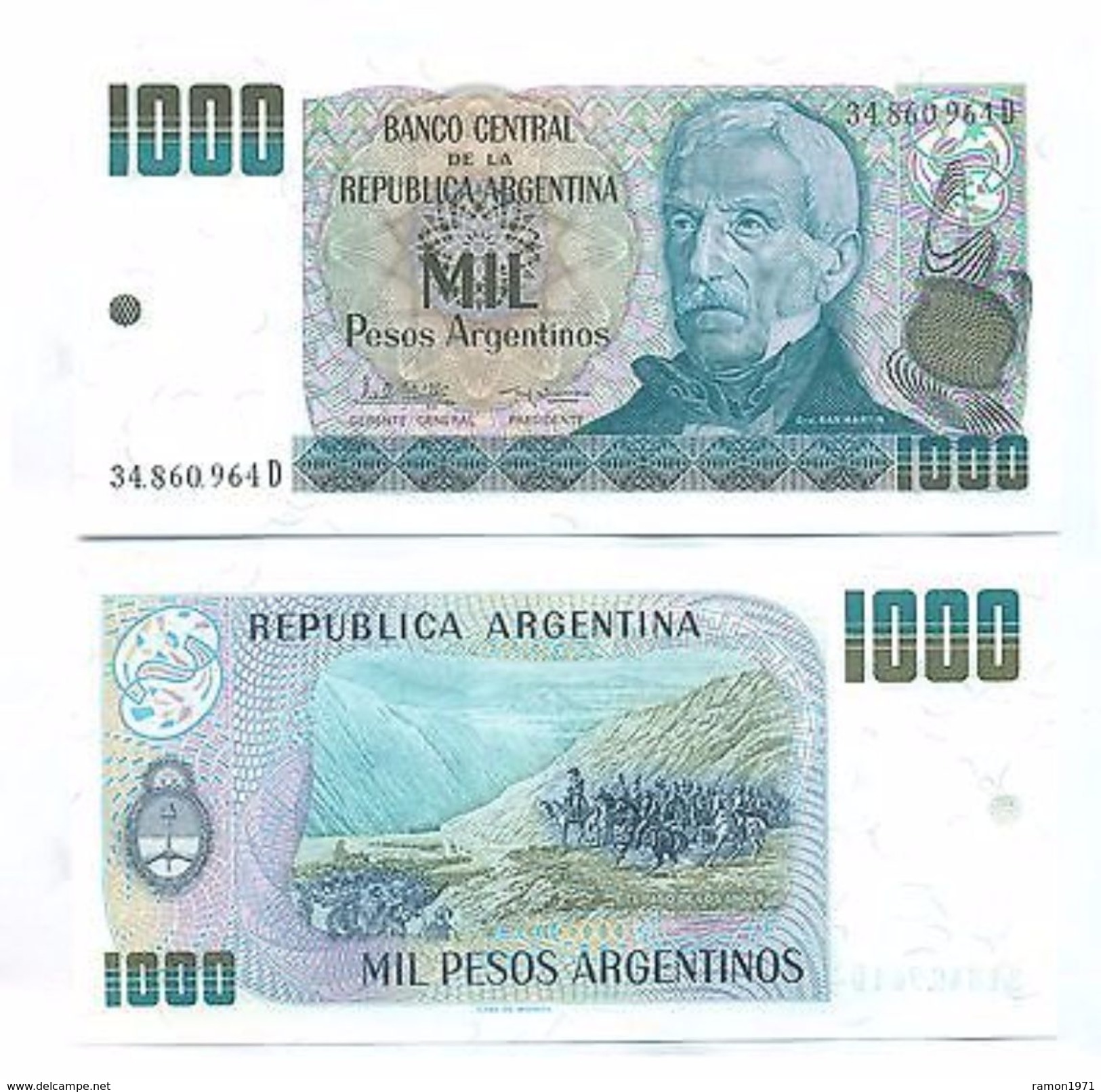 Argentina - 1000 Peso 1984 - 89 UNC - Argentina