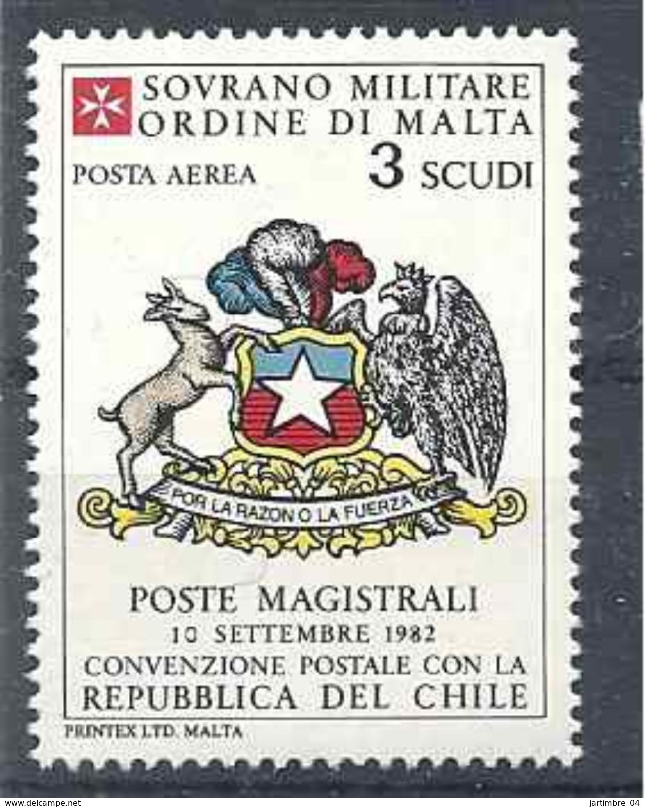 1986 ORDRE MALTE PA F26 ** Armoirie Chili , Issu De Feuille - Malte (Ordre De)