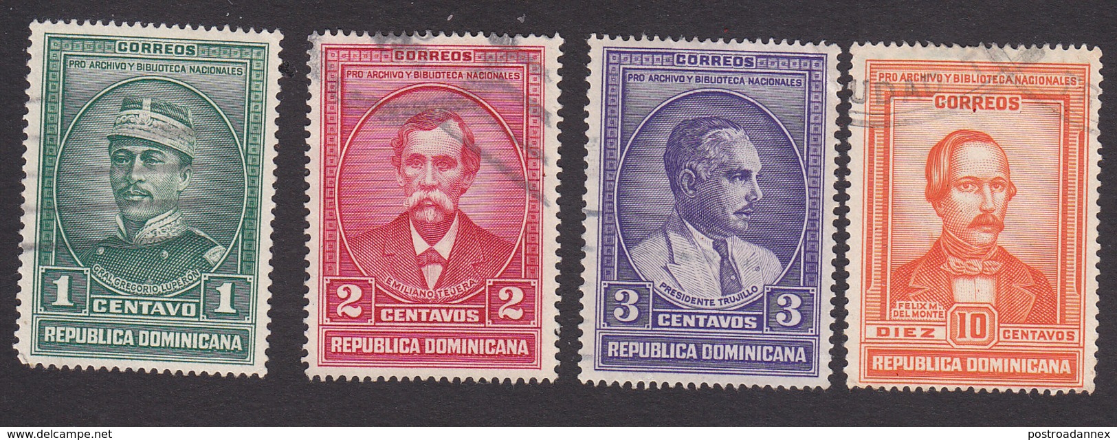 Dominican Republic, Scott #311-313, 316, Used, Famous Men Of Dominican Republic, Issued 1936 - Dominican Republic