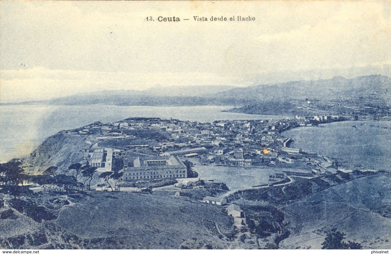 CEUTA - VISTA DESDE EL HACHO , TARJETA POSTAL NO CIRCULADA - Ceuta