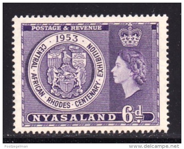 NYASSALAND, 1953, Mint Never Hinged Stamps , MI 97, Rhodes Centenary,   #543 - Nyassaland (1907-1953)