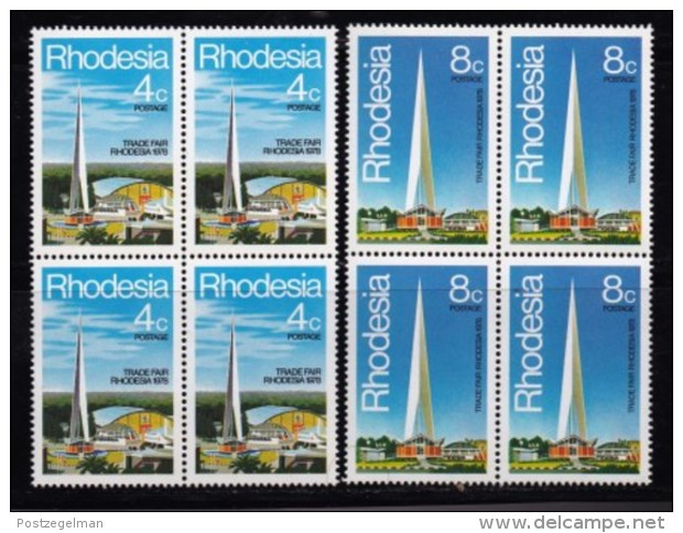 RHODESIA, 1978, Mint Never Hinged Stamp(s) , MI 204-205, Rhodesia Fair,   #614 2 Blocks Of 4 - Rhodesia (1964-1980)