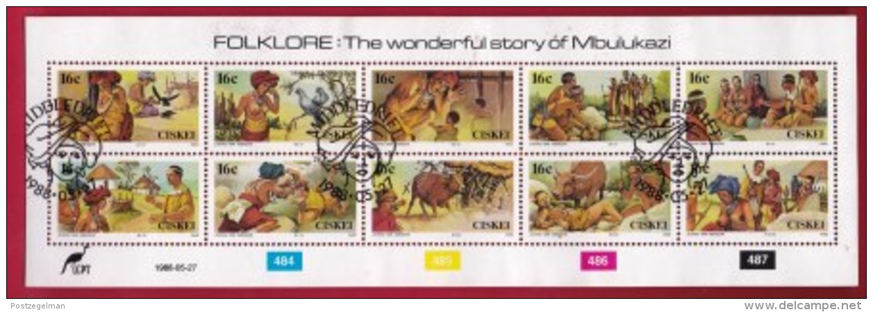 CISKEI, 1988, Cancelled To Order Stamp(s) , 131-140, Folklore,   #3352 (strip Of 10) - Ciskei