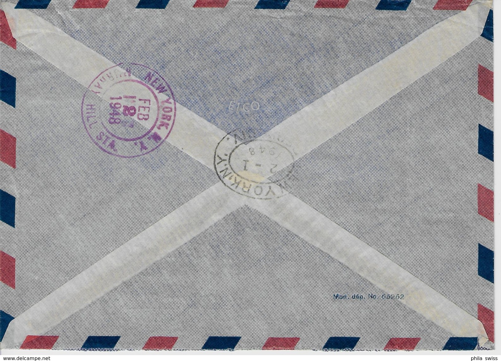 1948 Olympia W25-W28/492-495 J122-J124/489-491 279/486 Charge Par Avion - Feldmeilen To New York-City 28.I.48 - Briefe U. Dokumente