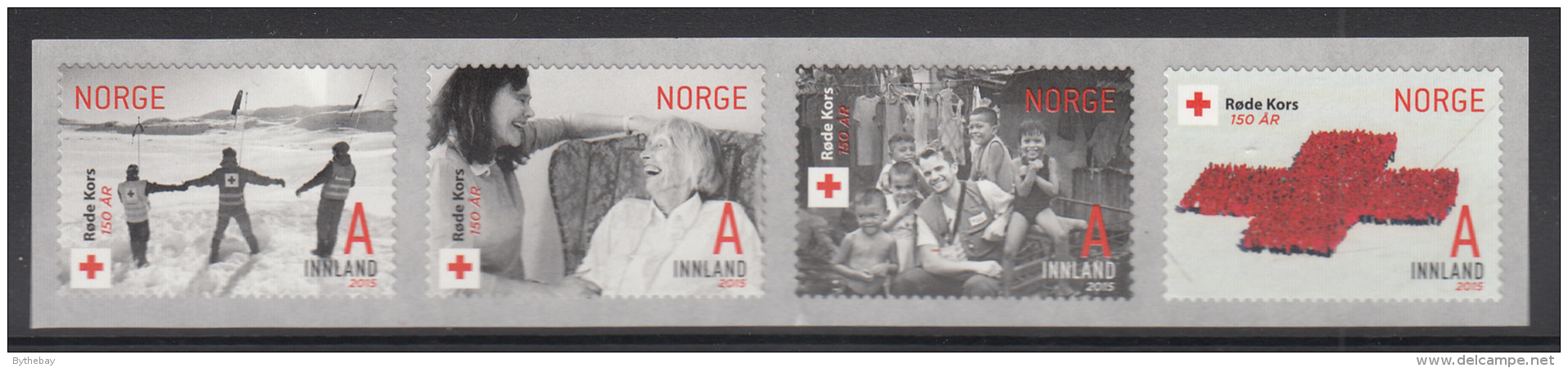 Norway 2015 Strip Of 4 A Innland Norwegian Red Cross 150 Years - Croix-Rouge