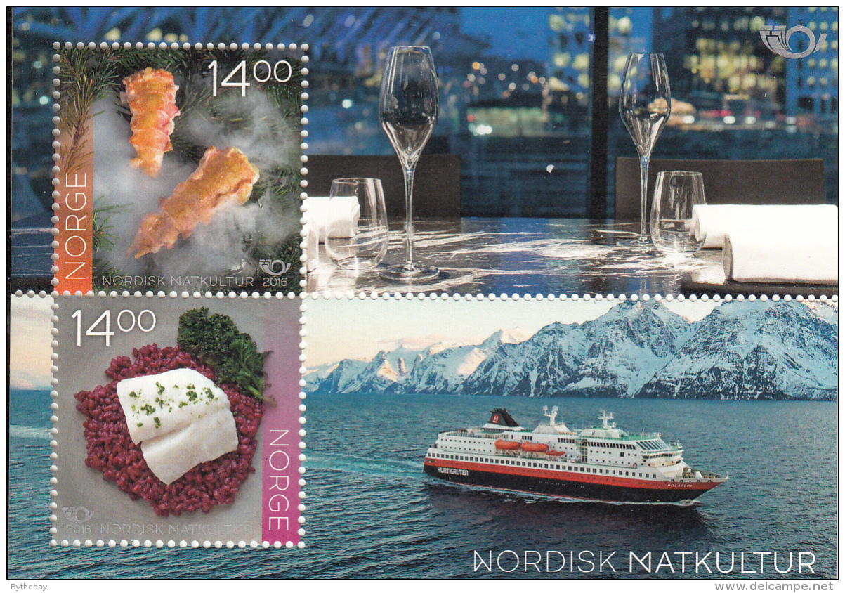 Norway 2016 Souvenir Sheet Of 2 Nordic Cuisine - Ongebruikt