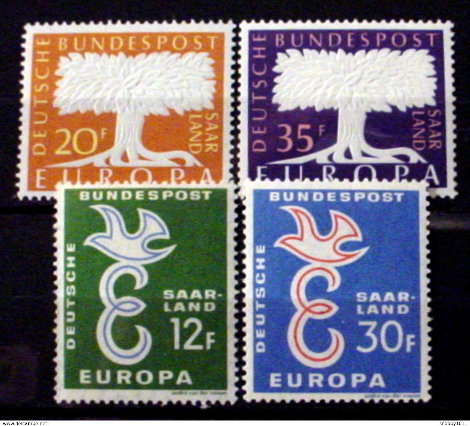 SAAR # 286-287 & 317-318.   EUROPA - Two Complete Sets.  MNH (**) - Unused Stamps