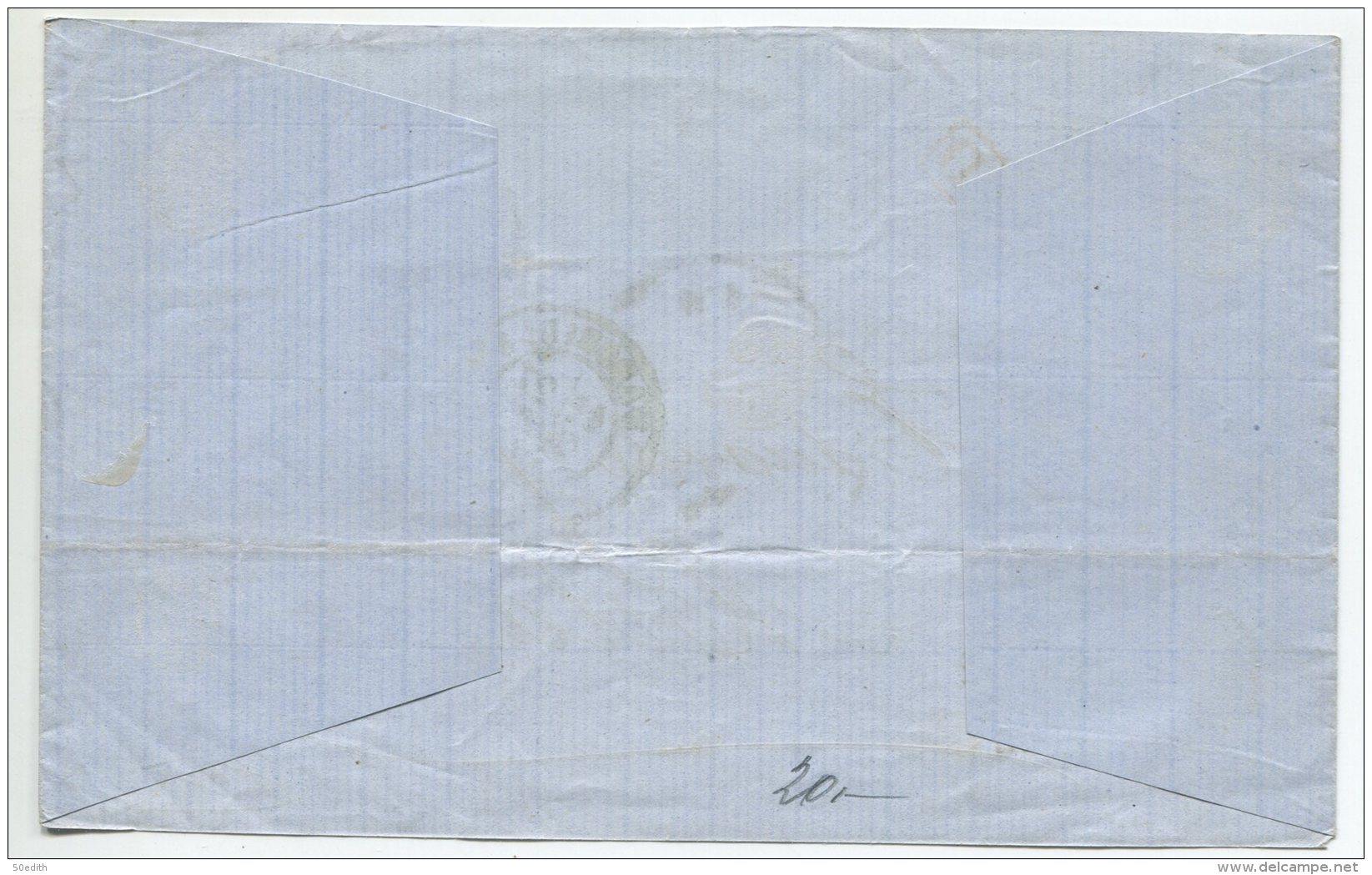 N°53  Bande De 3 + N°60 + GC 2240  /lettre Incomplète De Marseille Pour Milan (Italie) - 1871-1875 Ceres