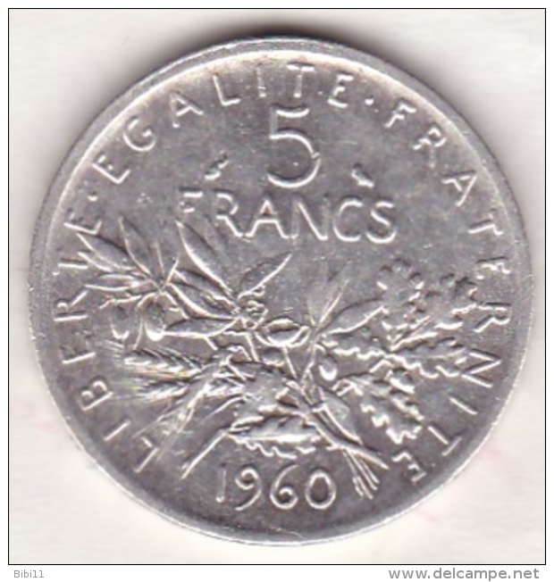 5 Francs Semeuse 1960  En Argent - Autres & Non Classés