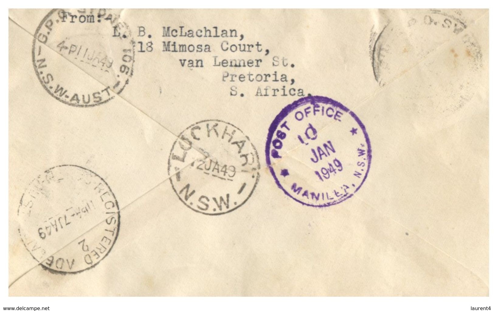 (170) Cover Posted From Basutoland To Australia - 1949 Registered FDC Cover - 1933-1964 Colonia Británica