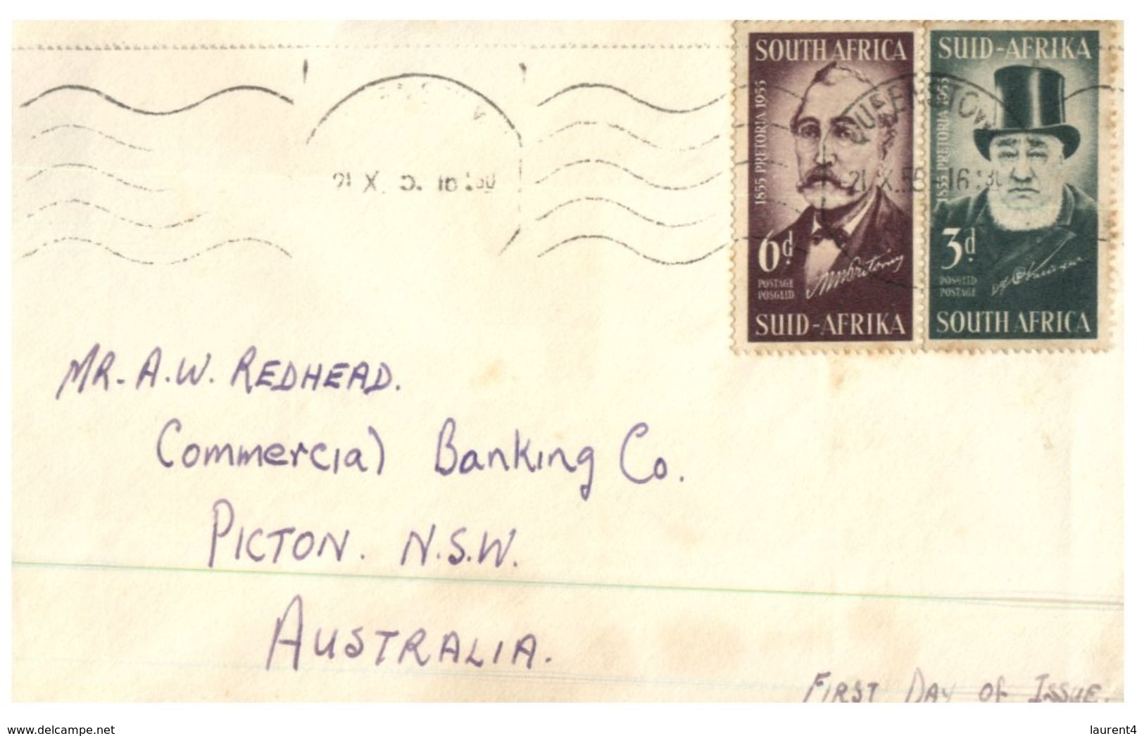 (170) Cover Posted From South Africa To Australia - 1950's - Unclassified