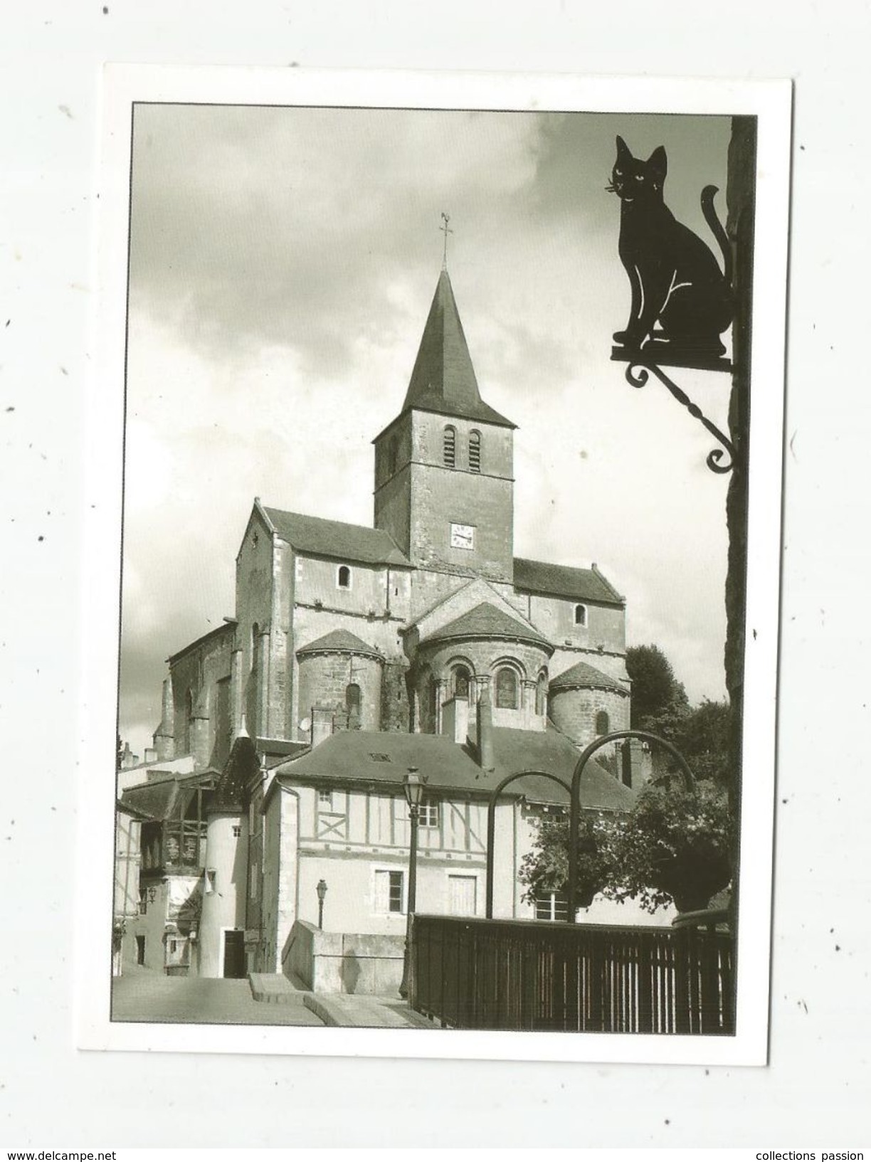 Cp , 86 , Montmorillon , Photo: J. Mercier, L'église NOTRE DAME , Vierge, Enseigne Chat Noir - Montmorillon