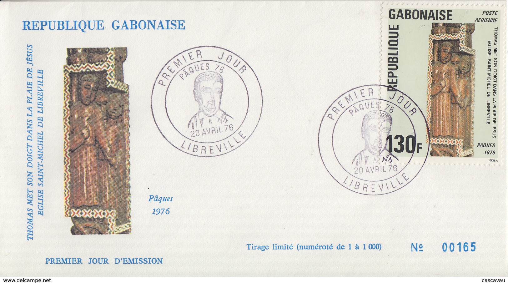 Enveloppe FDC  1er Jour   GABON   Pâques  1976 - Ostern