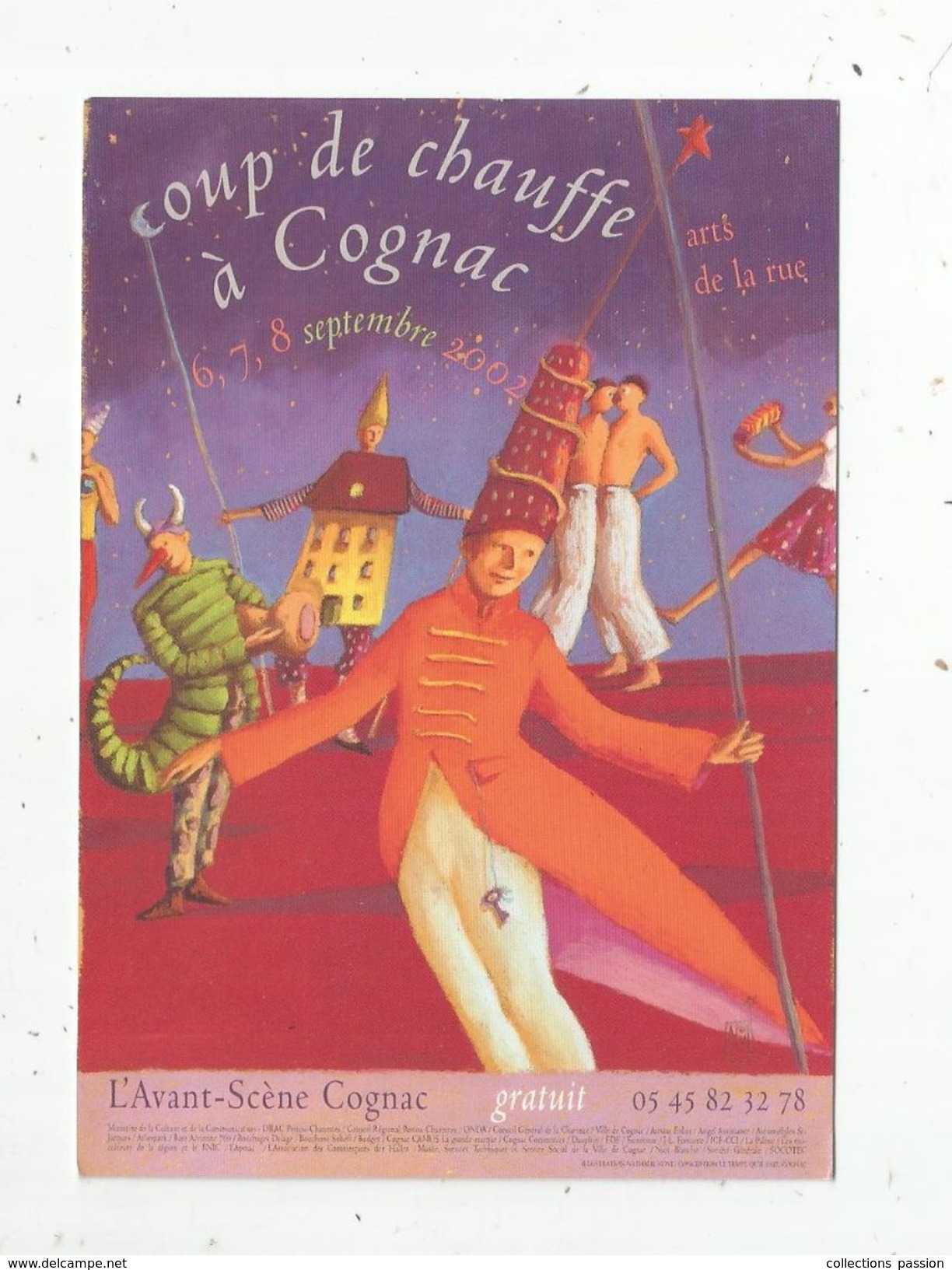 Cp , Publicité , Art De La Rue , COUP DE CHAUFFE à COGNAC , 2002 , Vierge - Advertising
