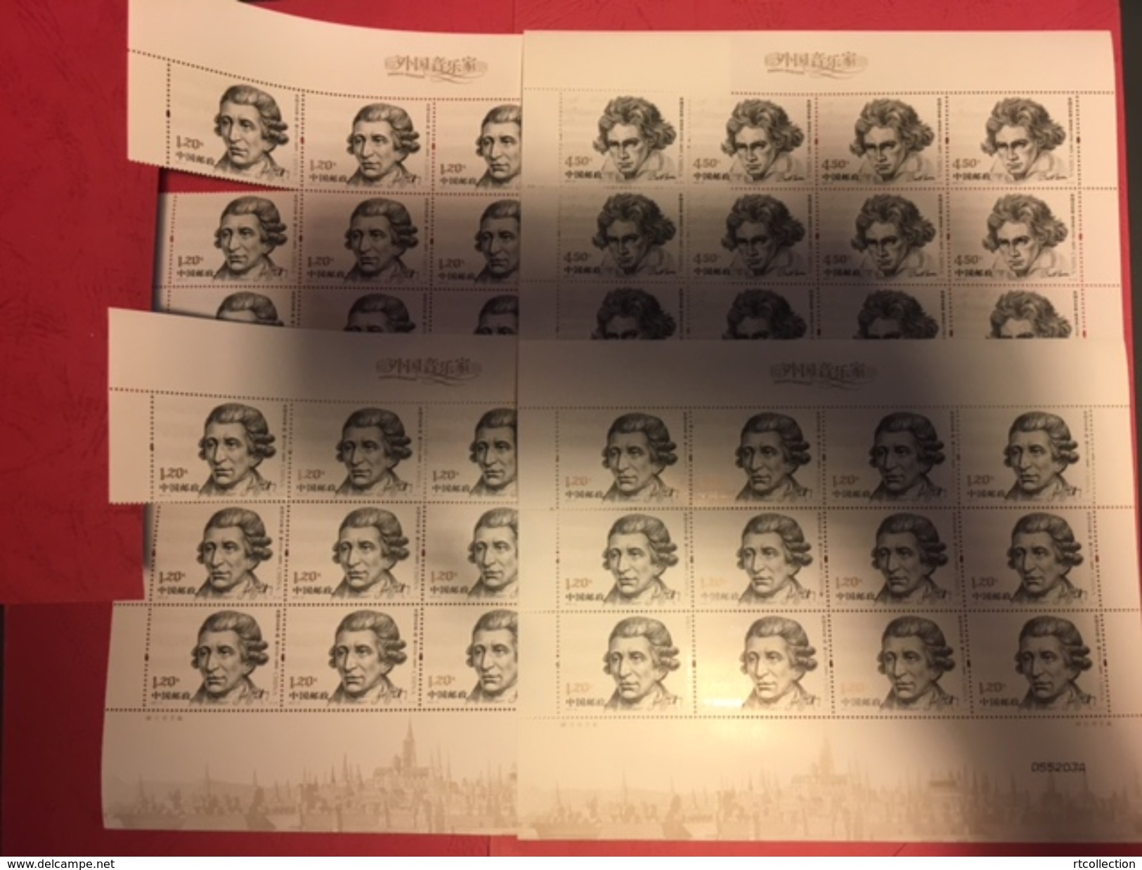 China 2010 CUT SHEET Foreign Musicians Music Famous People Haydn Bach Mozart Beethoven Stamps MNH 2010-19 - Collections, Lots & Series