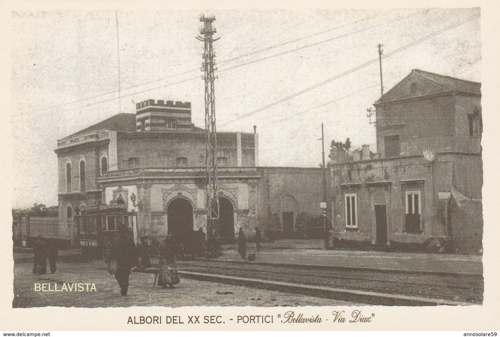 CARTOLINA: ALBORI DEL XX SEC. - PORTICI "BELLAVISTA - VIA DIAZ" (MOVIMENTATA) - F/G - B/N - NON VIAGGIATA - Portici