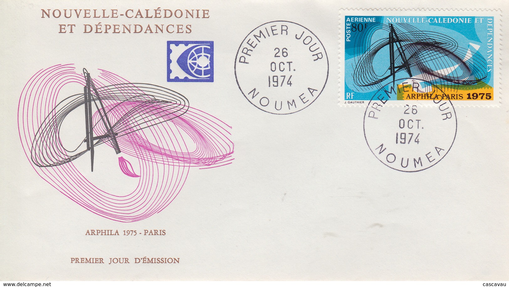 Enveloppe FDC  1er Jour   NOUVELLE CALEDONIE    ARPHILA   PARIS   1974 - FDC