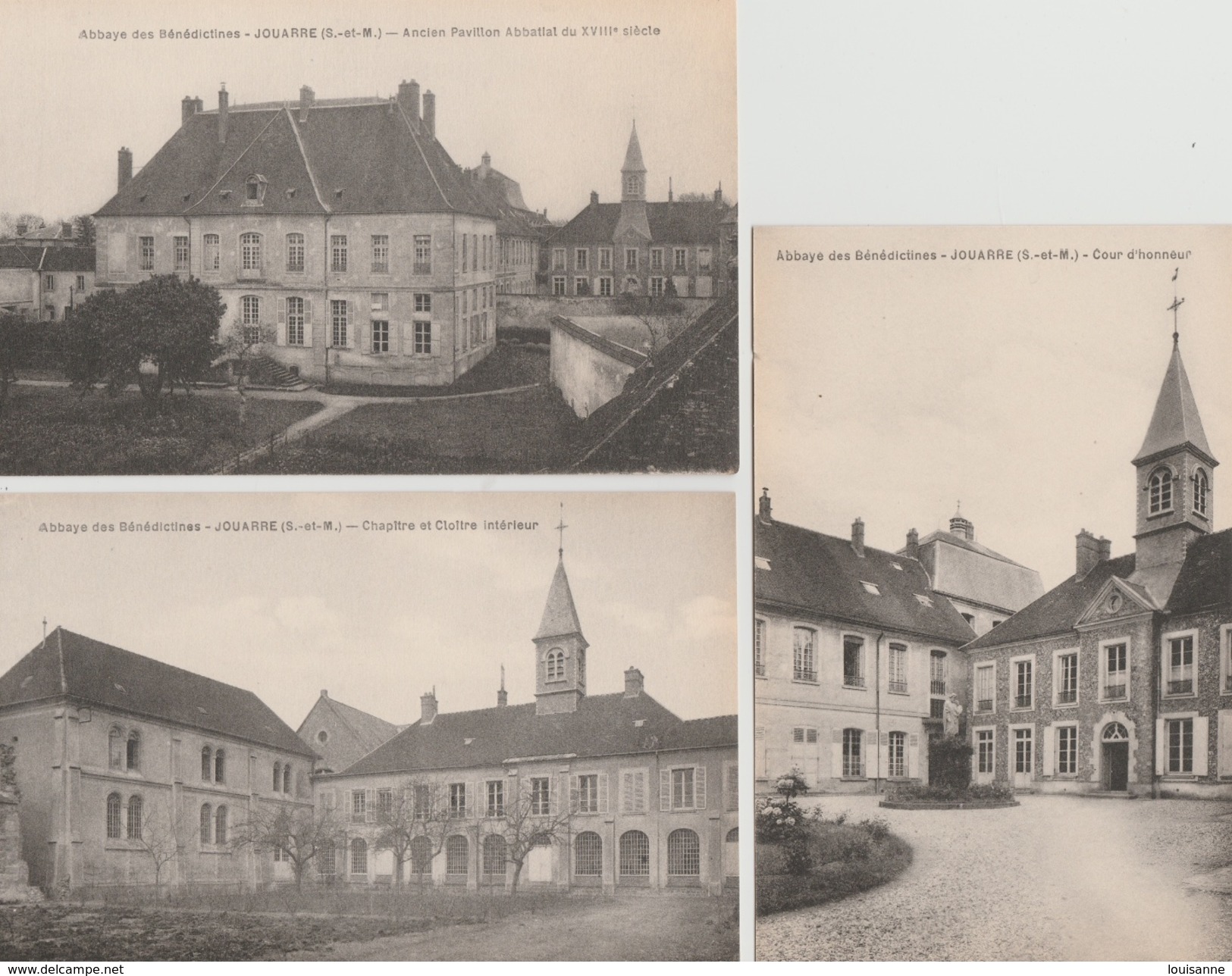 17 / 7 / 449  -    LOT  DE  9  CPA  DE  L'ABBAYE  DES  BÉNÉDICTINES   -  JOUARRE ( 77 ) - 5 - 99 Postales