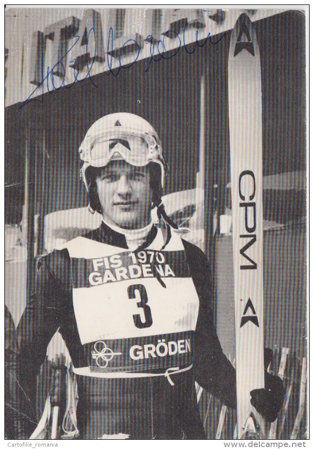 Olympic Winter Sports Ski Skiers Skier Italia FIS 1970 Gardena Groden Autograph Signed Rare Item - Sporters