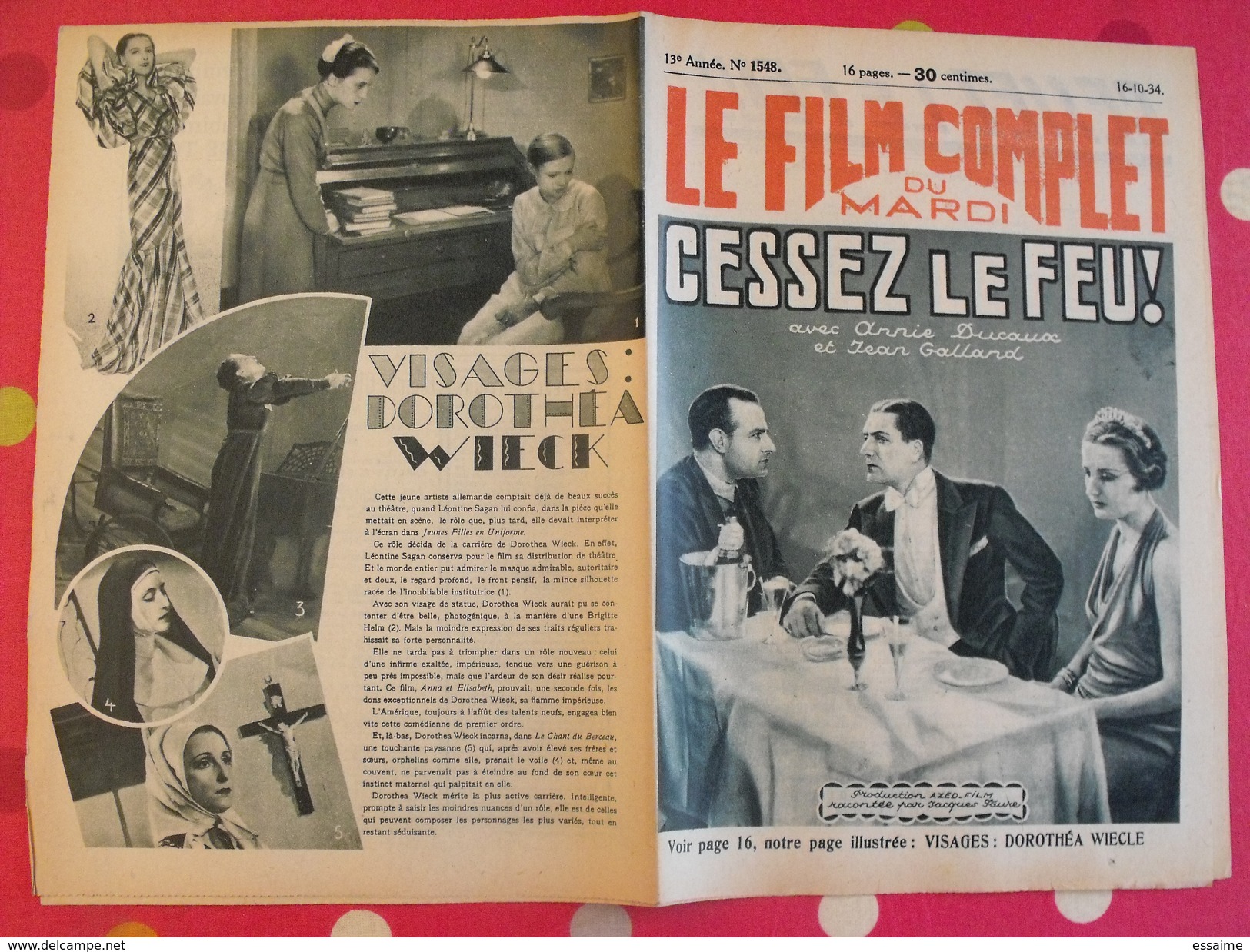 9 revues "le film complet" 1934. joan crawford paulette dubost marlène dietrich jean arthur brigitte helm simone simon