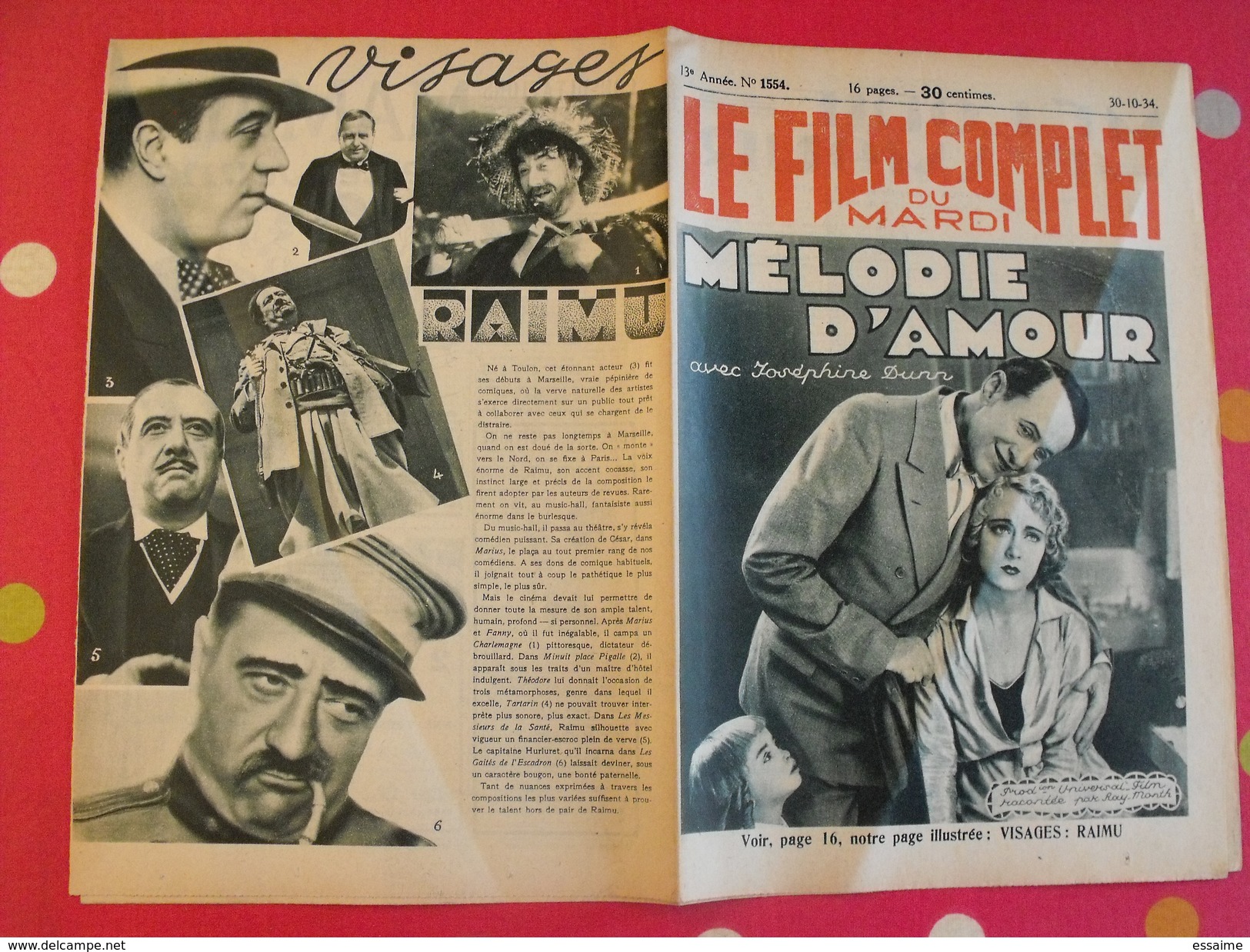 10 Revues "le Film Complet" 1934. Raimu Norma Shearer Maurice Chevalier Pierre Blanchar Brigitte Helm Eisenstein Ozeray - Cinéma/Télévision