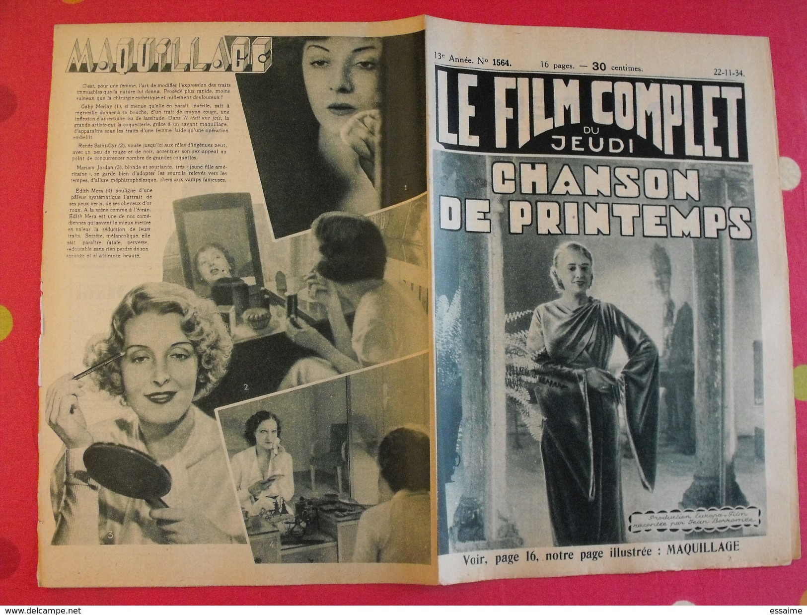 10 Revues "le Film Complet" 1934. Jeanne Boitel Ida West Gaby Morlay Renée Saint-cyr Clark Gable Mirna Loy Raimu Baur - Cinéma/Télévision