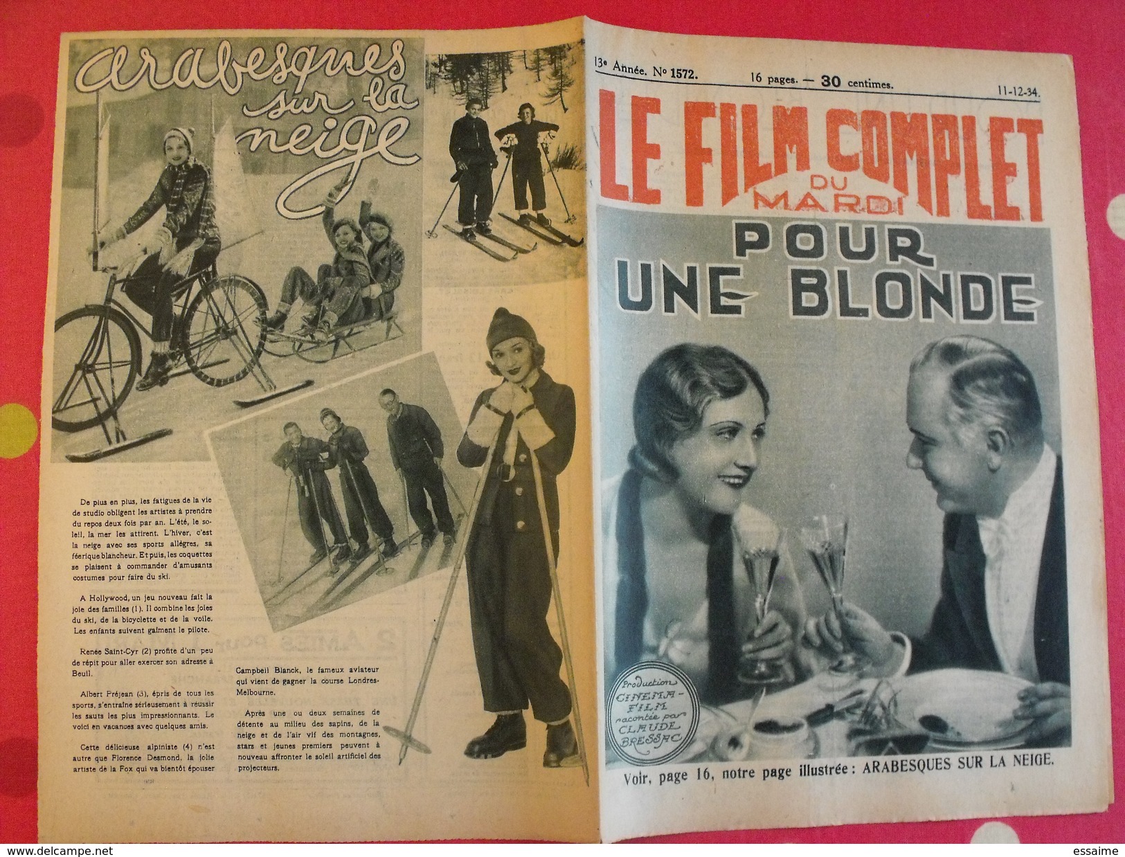 10 revues "le film complet" 1934. jeanne boitel ida west gaby morlay renée saint-cyr clark gable mirna loy raimu baur