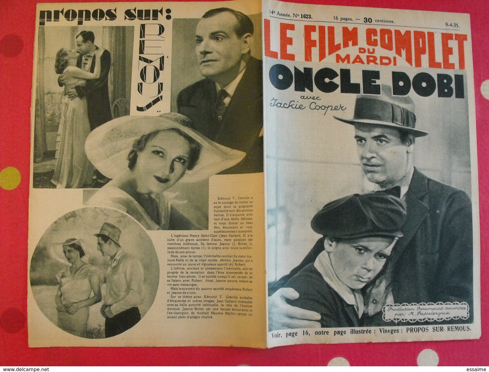 10 revues "le film complet" 1935. maureen o'sullivan harol lloyd jean gabin maurice chevalier shirley temple greta garbo