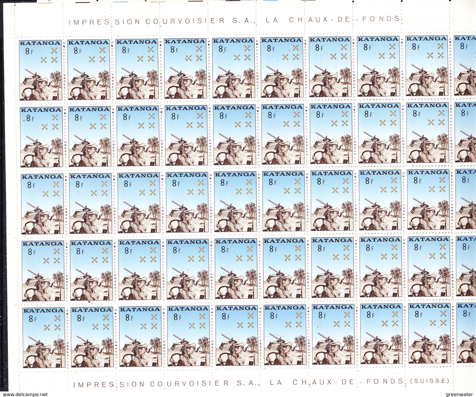 Katanga 1962 Katangese Gendarmerie 3w In Volledige Vellen Van 50z. ** Mnh (F6565) - Katanga