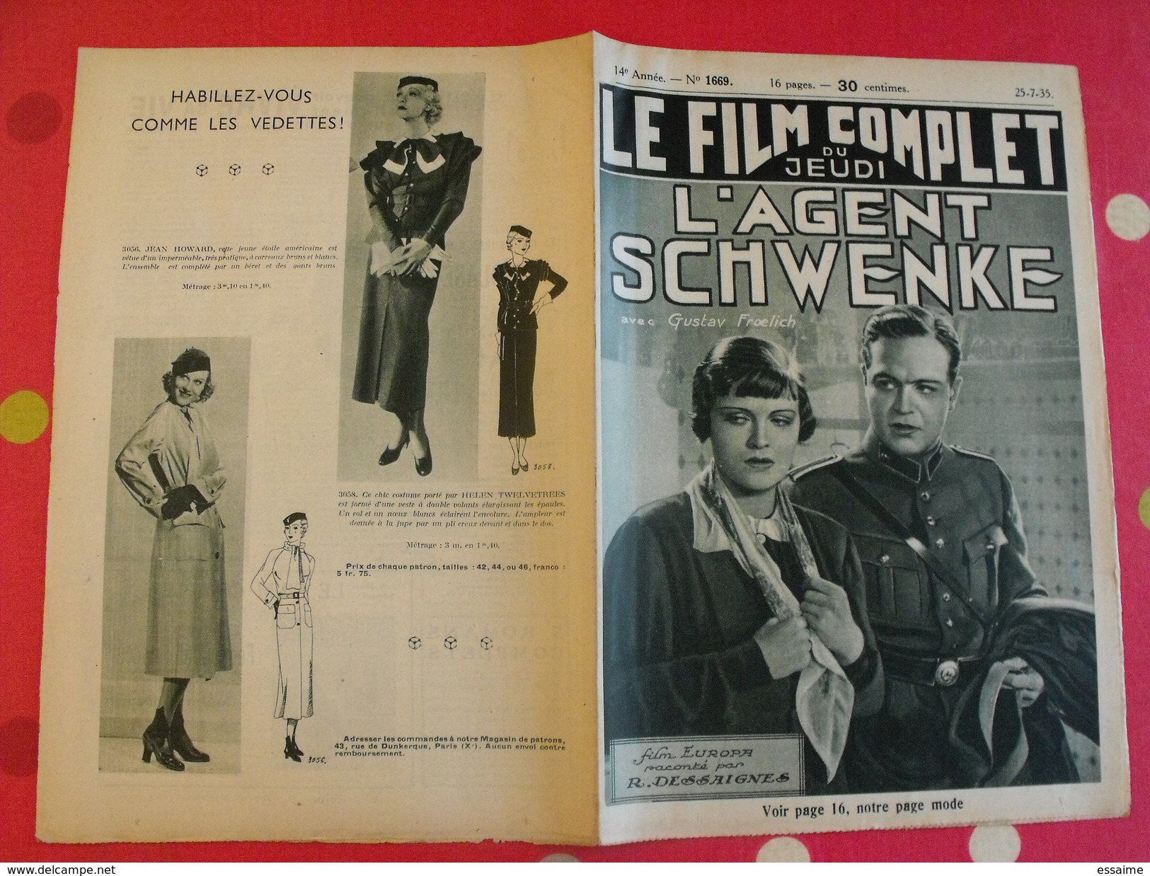 10 revues "le film complet" 1935. alice field jean parker danielle darrieux albert préjean maureen o'sullivan paul kelly