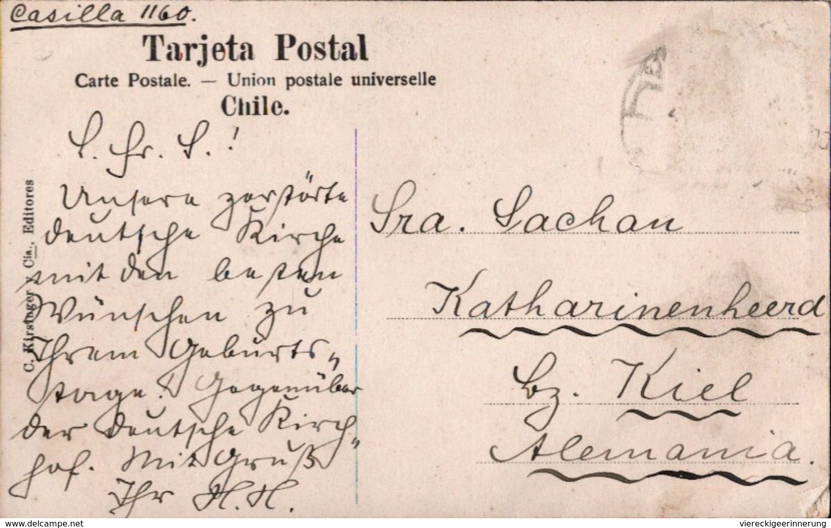 ! 1907 Valparaiso, Iglesia Alemana, Deutsche Kirche Terremoto 16.8.1906, Erdbeben, Earthquake, Chile - Chile