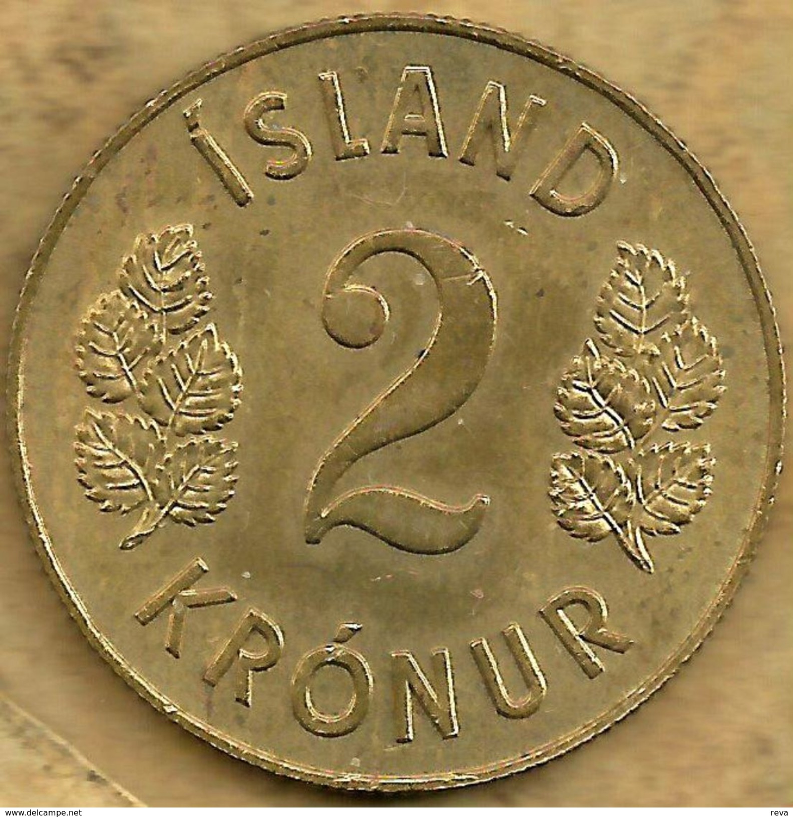 ICELAND 2 KRONUR INSCRIPTIONS FRONT & SHIELD BACK 1958 VF KM? READ DESCRIPTION CAREFULLY !!! - Islande