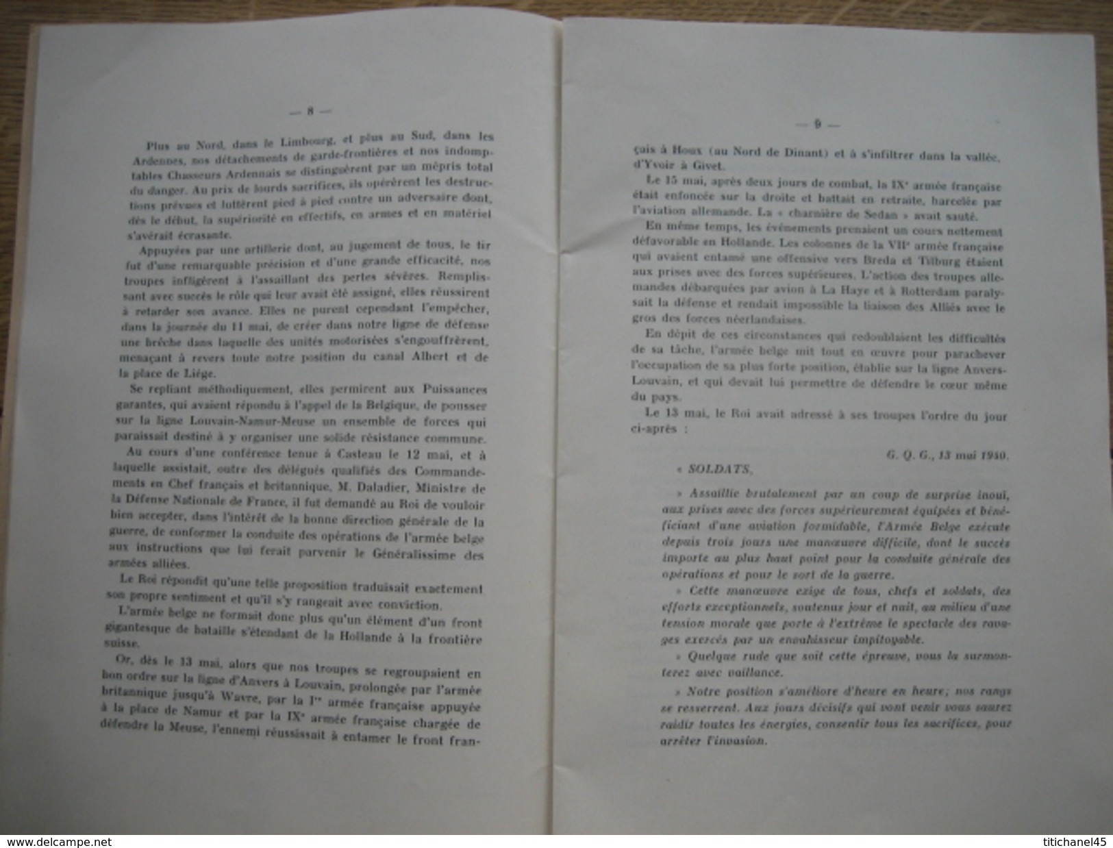 LA CAMPAGNE DES 18 JOURS ET LA REDDITION DE L'ARMEE BELGE Par SAINT-YVES - Guerre 1939-45