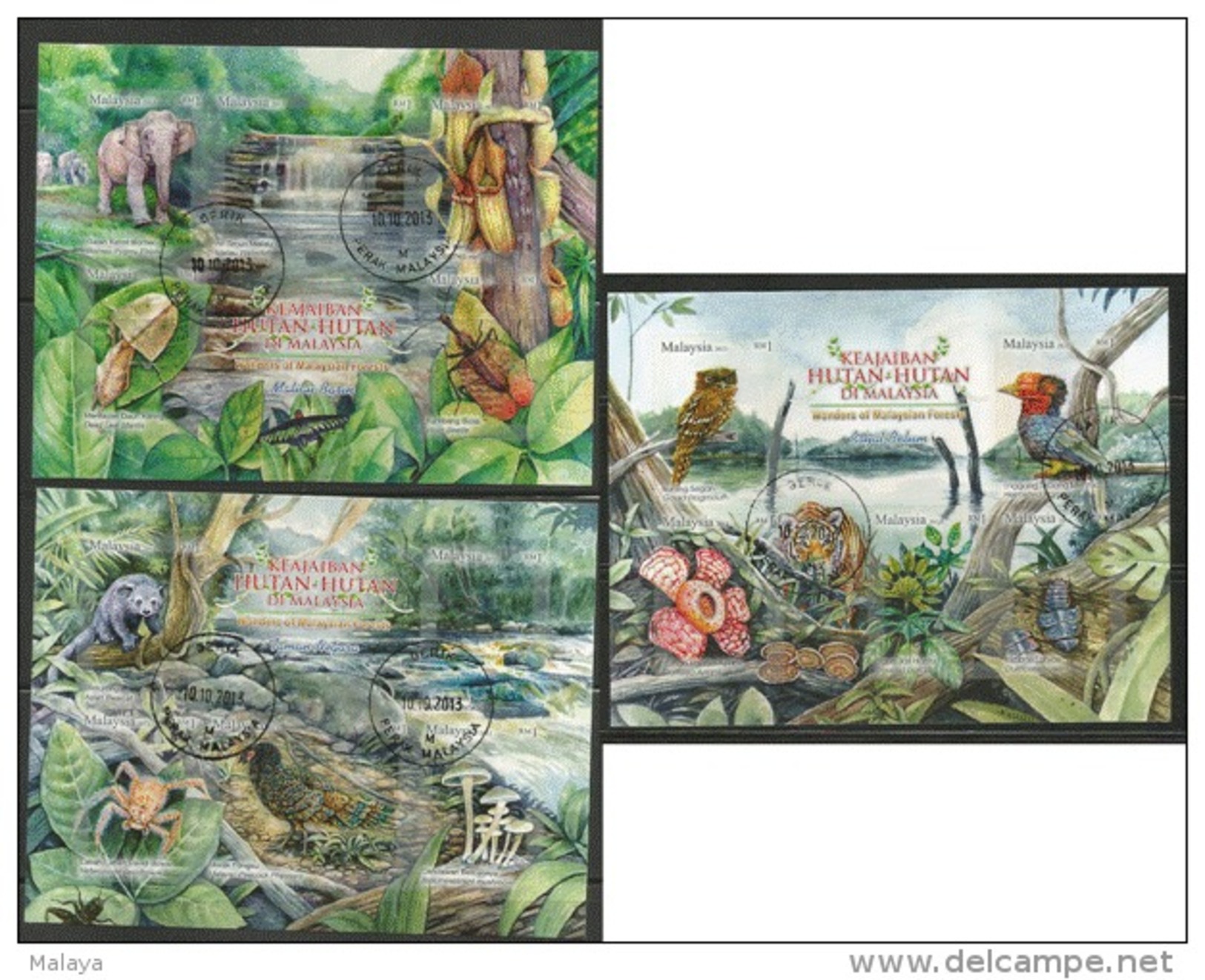 MALAYSIA 2013 USED MS MINIATURE SHEET STAMP Wonders Of Malaysian Forests TIGER - Malaysia (1964-...)