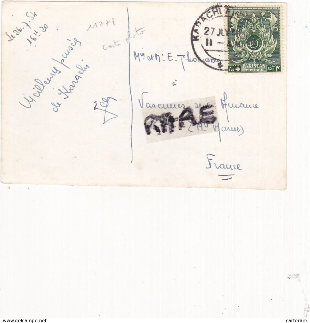 Carte Photo,asie, Rare Pakistan,KARACHI 1954,OLD MARKET,le Marché,système Débrouille,légume,fruit,métier,marchand,rare - Pakistán