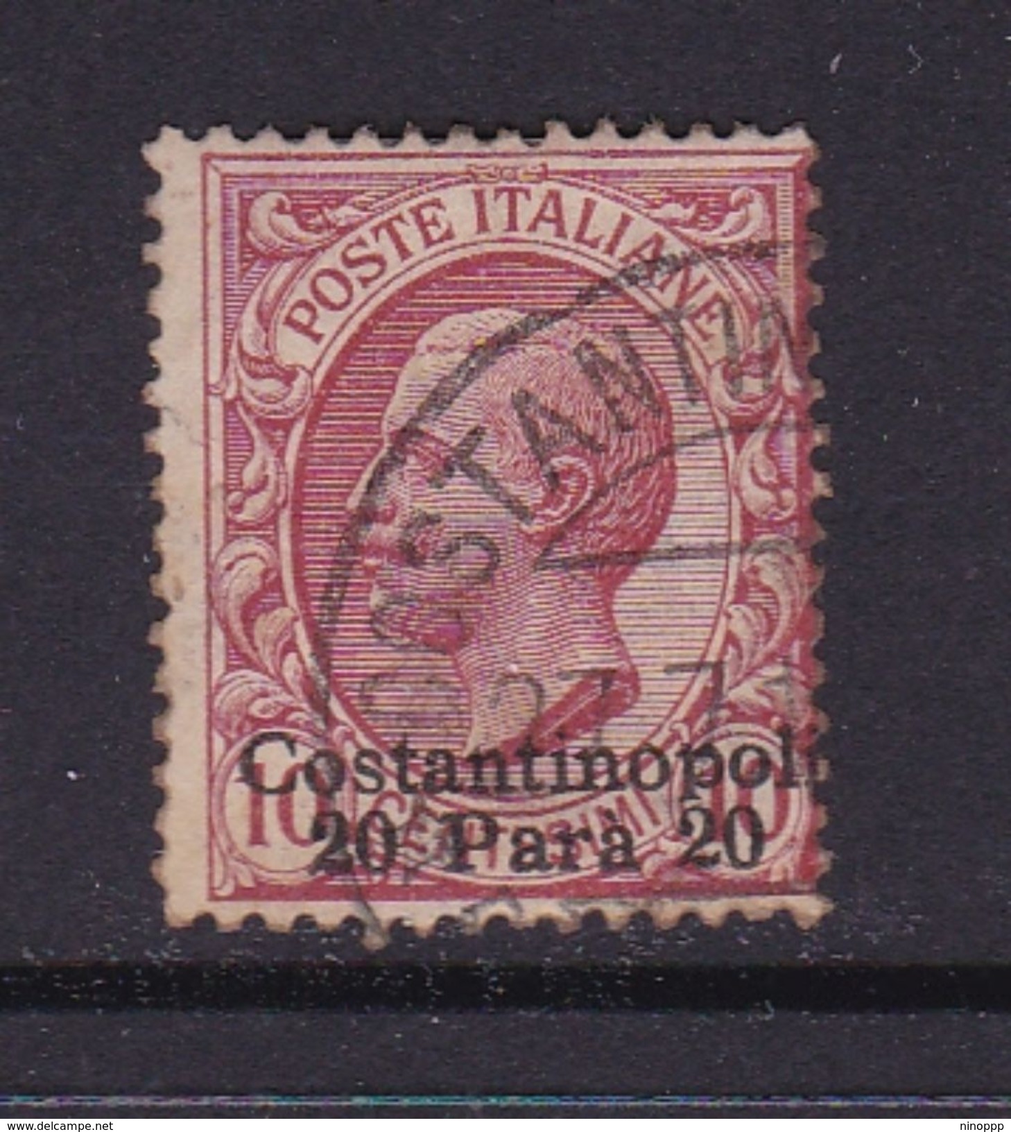 Italy-Italian Offices Abroad-European And Asia Offices-Constantinople S21 1909  20 Para On10 C Rose Used - European And Asian Offices