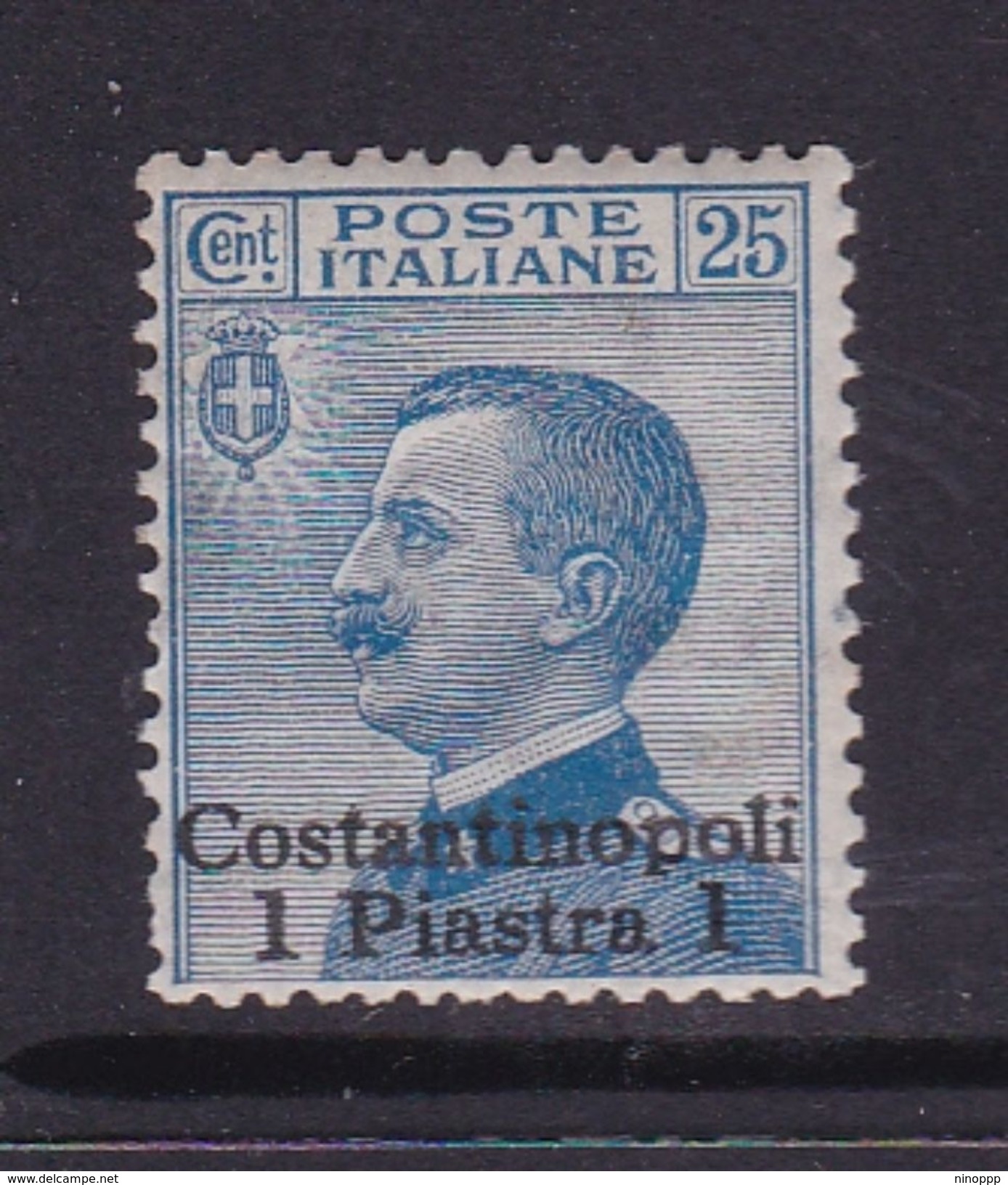 Italy-Italian Offices Abroad-European And Asia Offices-Constantinople S23 1909 1 Piastra On 25c Blue MH - Europa- Und Asienämter