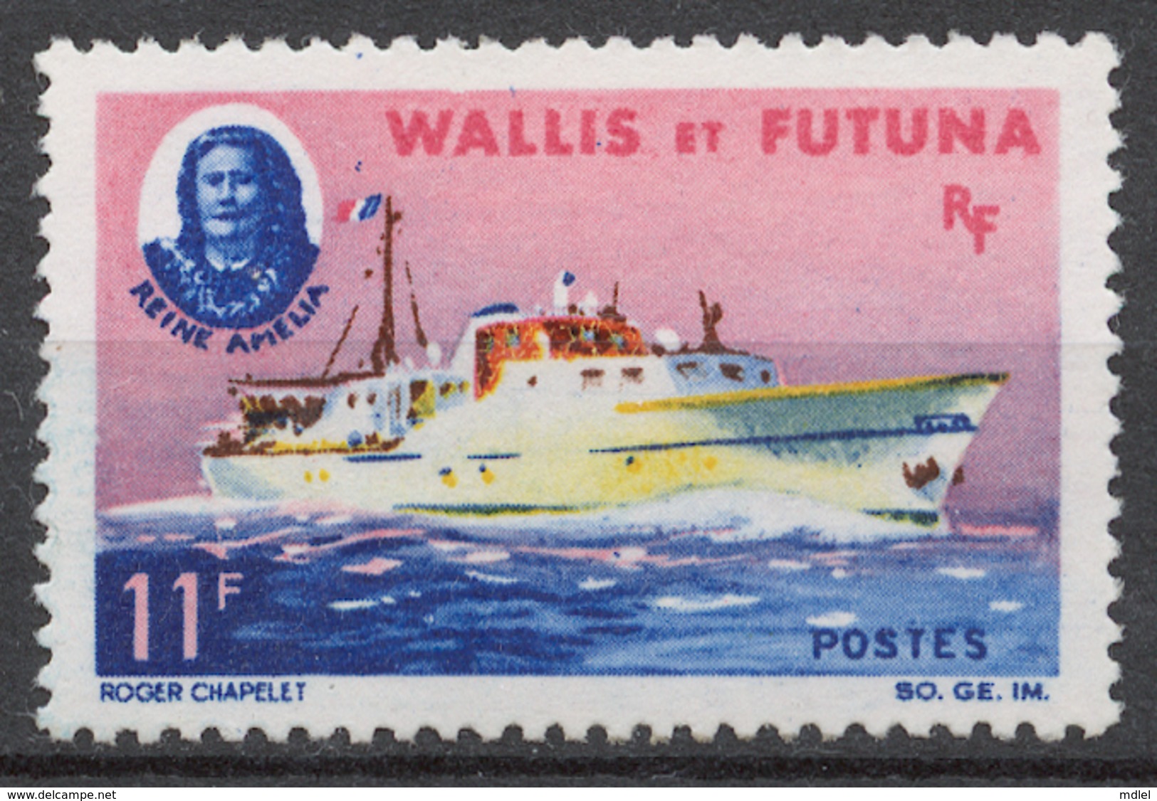 Wallis And Futuna 206(*) DEFINITIVE, SHIP &ldquo;QUEEN AMELIA&rdquo; - Ungebraucht