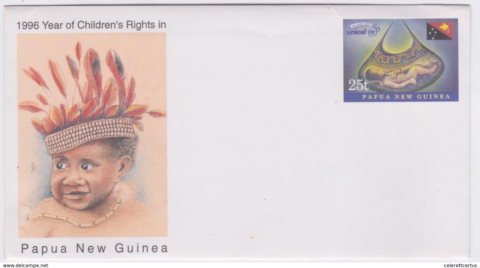 Papua New Guinea-1996 25 T Unused UNICEF Year Of Children's Rights Postal Stationery Letter Cover - Papua Nuova Guinea