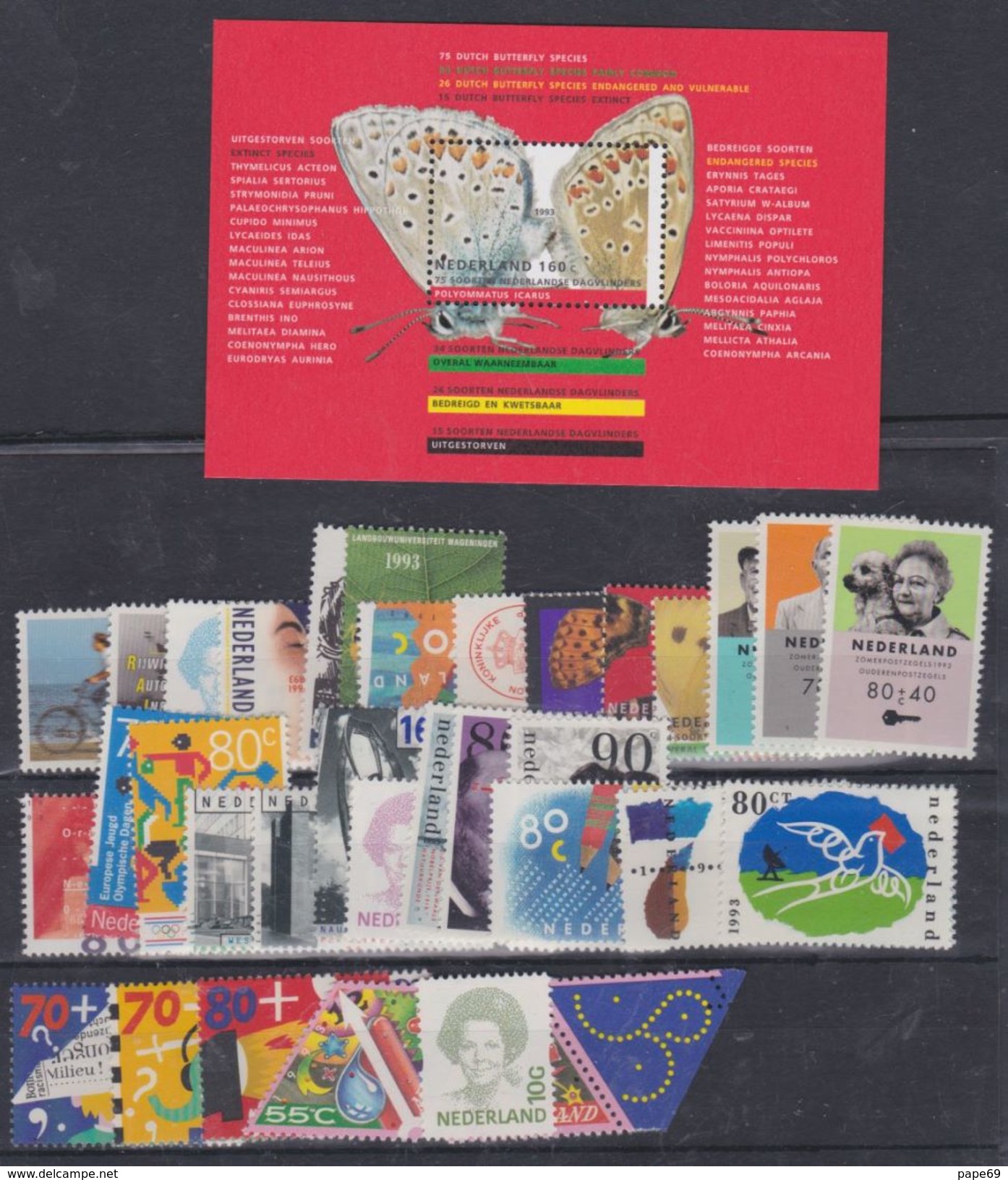 Pays-Bas N° 1424 / 1461 XX : Année 1993 En Timbres-poste Complète Les 38 Valeurs Sans Charnière TB - Volledig Jaar