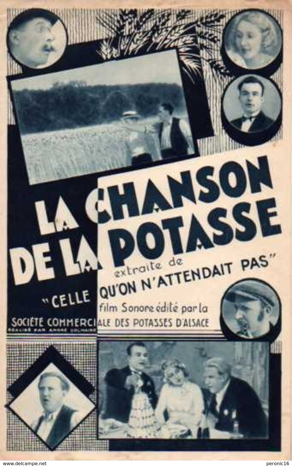 LA CHANSON DE LA POTASSE 1922, Potasse D'Alsace - Partitions Musicales Anciennes