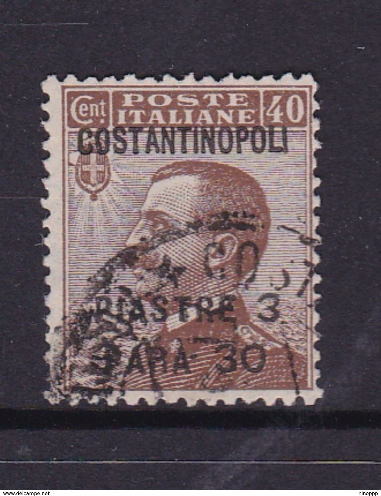 Italy-Italian Offices Abroad-European And Asia Offices-Constantinople S78 1923 3.30 Piastre On 40c Brown Red Used - European And Asian Offices