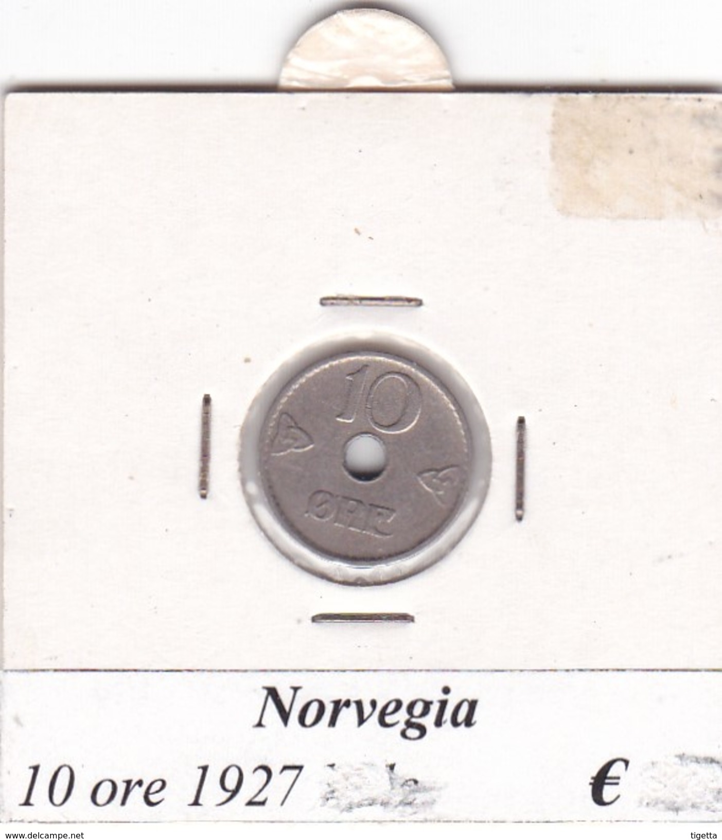NORVEGIA   10 ORE   ANNO 1927  COME DA FOTO - Norvège