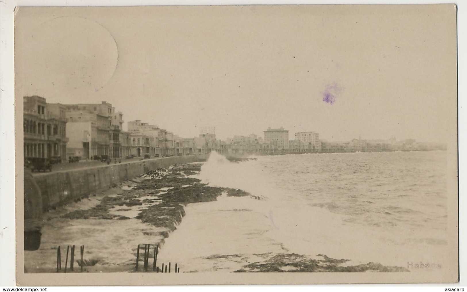 Real Photo Malecon Havana Hamburg Amerika Line Deutsche Seepost Mexico - Cuba