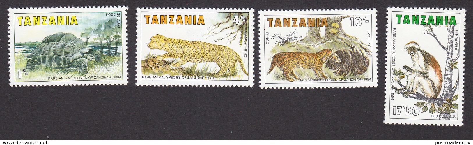 Tanzania, Scott #258-261, Mint Hinged, Rare Species, Issued 1985 - Tanzania (1964-...)