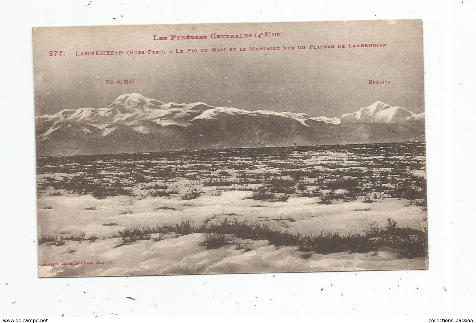 Cp , 65 , LANNEMEZAN , Le Pic Du Midi Et Le Montaigu Vus Du Plateau , Vierge - Lannemezan