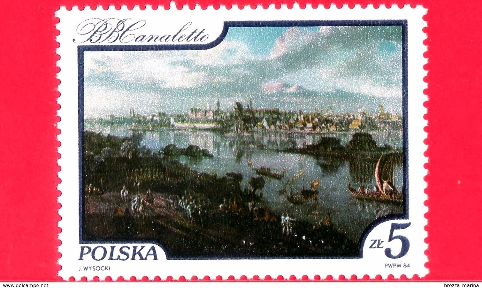 Nuovo - MNH - POLONIA - 1984 - Dipinti Del Fiume Vistola - Veduta Di Varsavia Di Bernardo Belotto Canaletto - 5 - Neufs